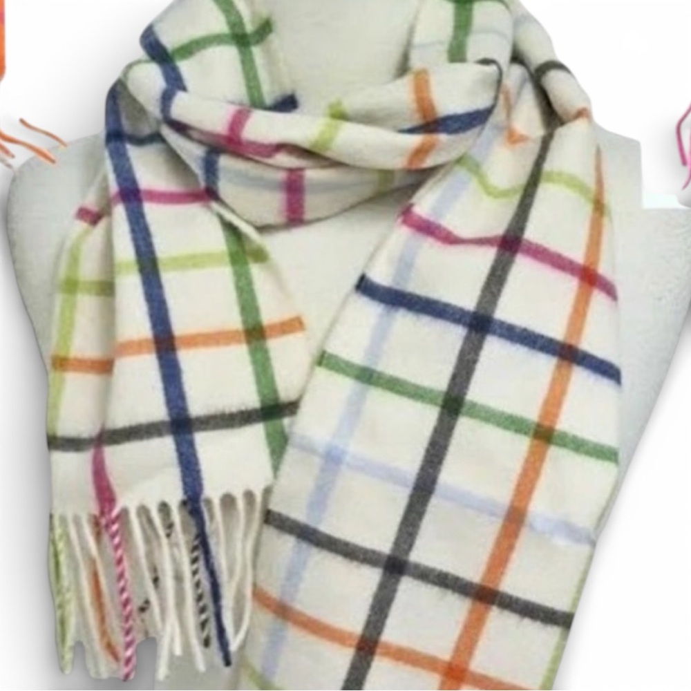 Coach tattersall legacy cashmere scarf plaid neck scarf NWT